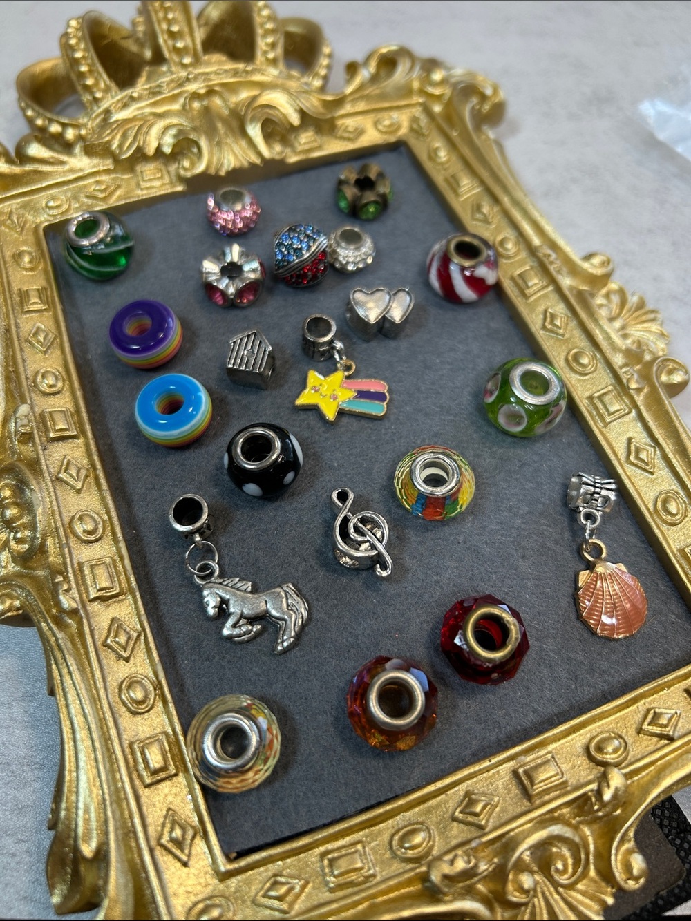 Craft! Bundle of Silver and Colorful Glass and acrylic Charm Beads
